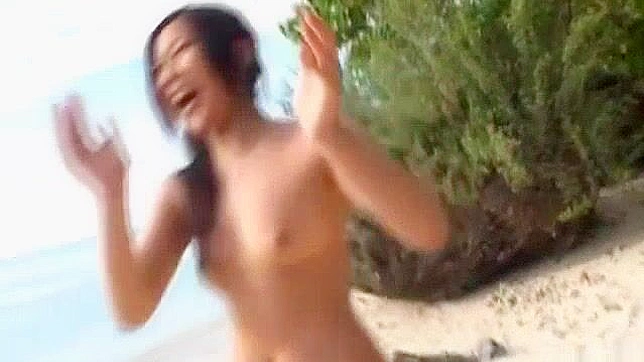 Outdoor JAV milf fucks hairy pussy intensely - exclusive video