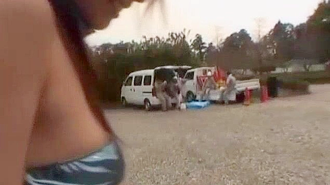 Tiny 18+ Titted Riko Tachibana Nails Her Crush in Public Orgy
