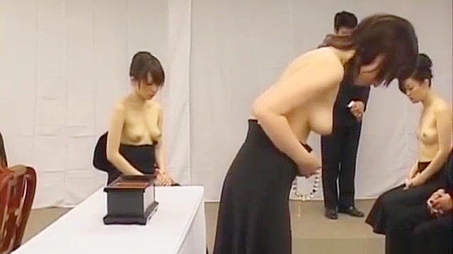 JAV Beauties Barely Clothed During Seductive Temple Tour