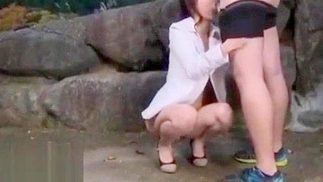 Outdoor JAV Babe Delivers Blowjob for Hot Sex Action