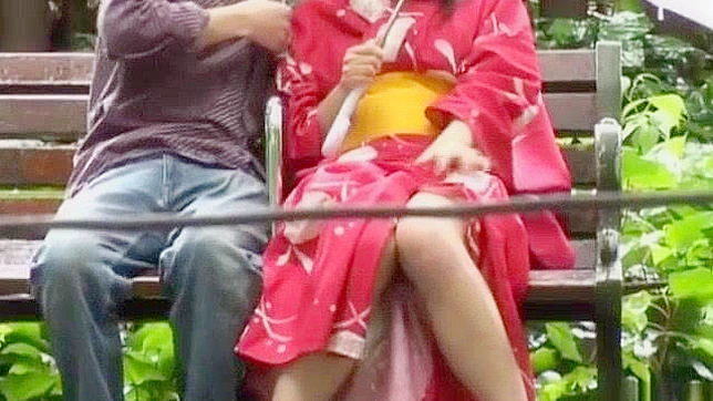 Asian Babe in Kimono Enjoys Steamy Outdoor Sex Play