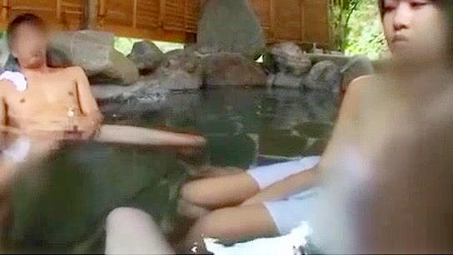 Seductive Japanese Babe Frolics Nude in Public Hot Spring