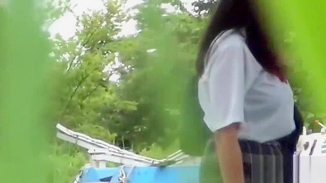 Curious Japanese Student Gets Caught Watching Steamy Pee Play