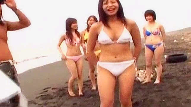 Hot JAV Lesbians Make Out Passionately in Public Place