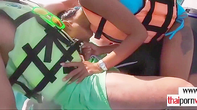 Outdoor JAV Threesome - Hot Teens 18+  Worship Big Cocks Together
