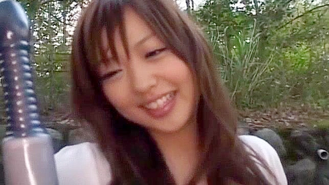 Asian Beauty Miyu Hoshino Plays Seductively Outdoors Alone