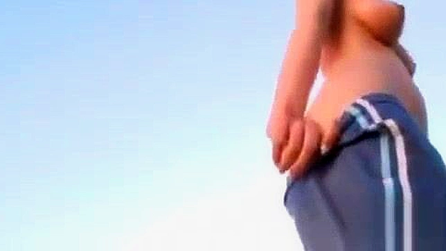 Hot JAP MILF Takes Big White Cock in Public Threesome
