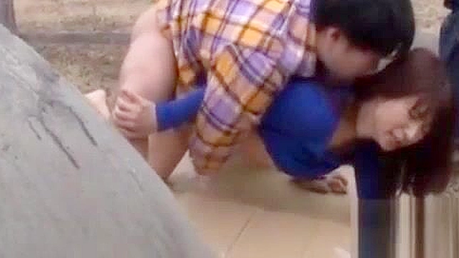 Outdoor JAV Babe Gets Her Drenched Pussy Savagely Fucked