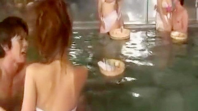 Japan Swingers Steam Up Baths in Hot Group Sex Scene