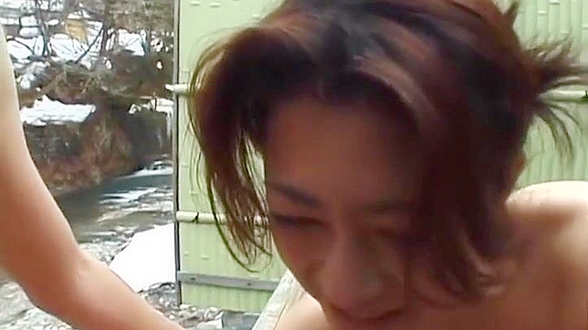 Kayoko Uesugi Pleasures Him Outdoors in Sensual Bathing Ritual