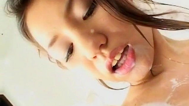 Small-Busted JAV Goddess Enjoys Steamy Shower Self-Pleasure