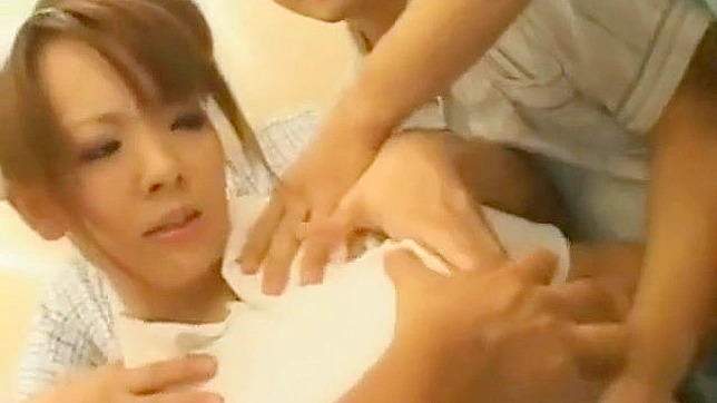 Sultry JAV Nurse in Tight Uniform Tempts in Steamy Elevator