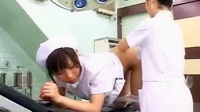 Sexy Japanese MILF Nurse Gets Anal with Coworker’s Dildo