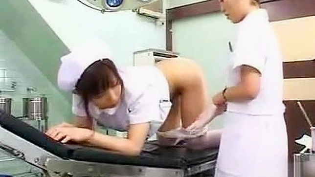 Sexy Japanese MILF Nurse Gets Anal with Coworker’s Dildo