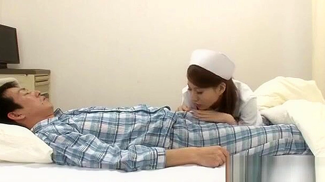 Excited JAV Nurse Enjoys Threesome with Two Big Dicks
