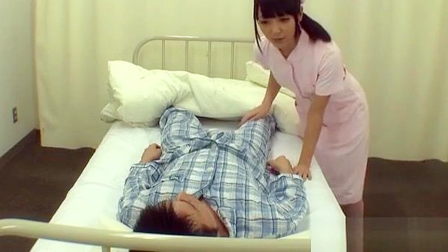 Excited JAV Nurse Enjoys Threesome with Two Big Dicks