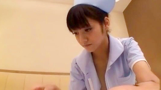 Seductive Japanese Nurse Slurping Hard Cock in POV Action