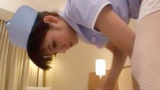 Seductive Japanese Nurse Slurping Hard Cock in POV Action