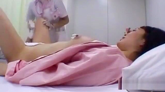 Horny Japanese MILF Kisses Nurse After Seductive Bath