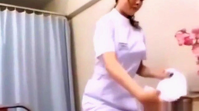 Sultry Japanese Nurse Strips Teasingly Before Steamy Passion