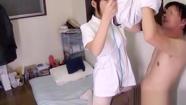 Seductive Japanese Nurse Self-Pleases Until Climaxing Hardly