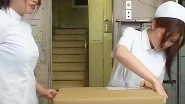 Hairy Japanese Nurse Gets Fucked Barefoot Outside & Cums Hardly