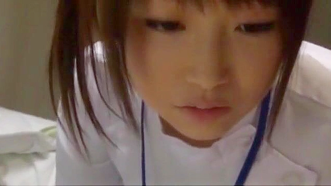 Seductive Japanese Nurse Masturbating While Devouring Cock