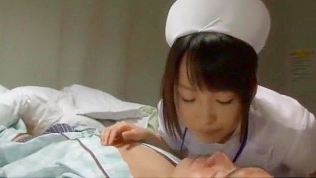 Seductive Japanese Nurse Masturbating While Devouring Cock