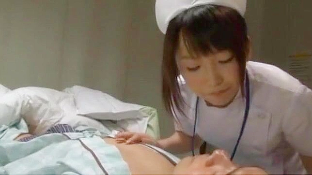 Seductive Japanese Nurse Masturbating While Devouring Cock