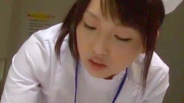 Seductive Japanese Nurse Masturbating While Devouring Cock
