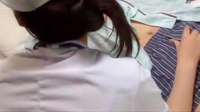 Seductive Japanese Nurse Masturbating While Devouring Cock