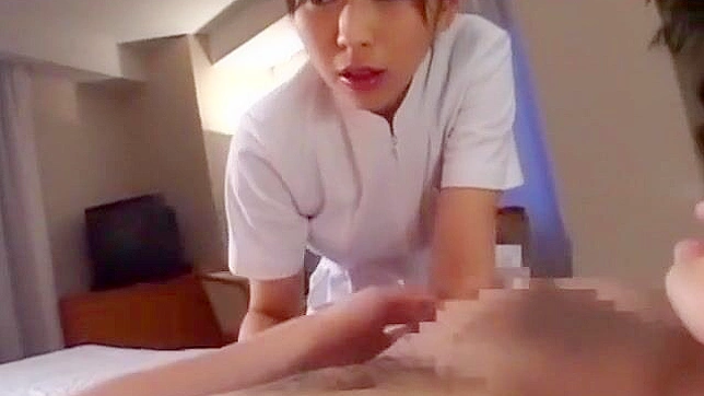 Seductive Japanese Nurse Jun Tempts with Sultry Handjob Orgasm