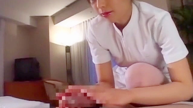 Seductive Japanese Nurse Jun Tempts with Sultry Handjob Orgasm