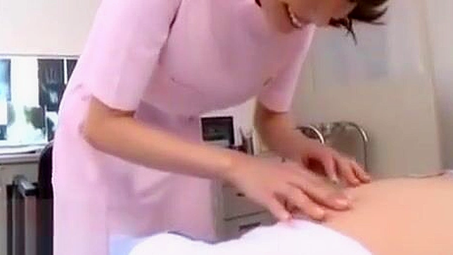 Naughty Nurse Teases Patient with Seductive Handjob Skills