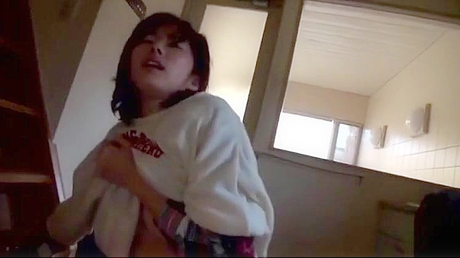Uniformed Japanese Beauty Tempts & Takes It Hard Live