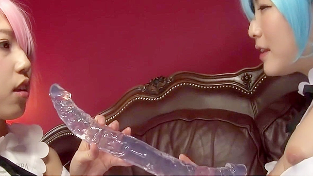 Hot Japanese Lesbians Curve In Re Zero Rem & Ram Cosplay Blowjob Fest