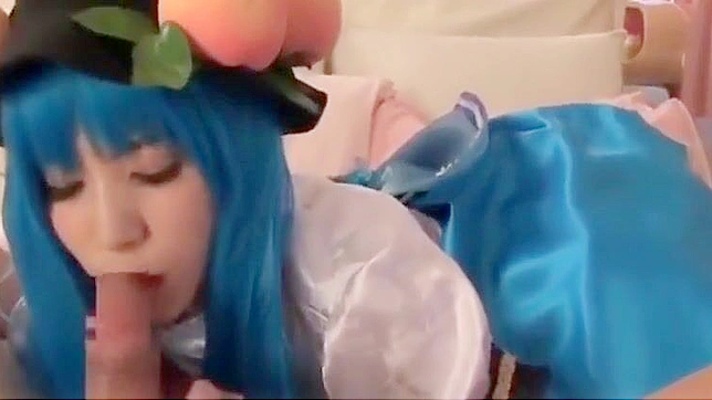 Tempting Jav Secretary Tenshi Hinanawi Toying Pussy & Cock+Sucking ecstasy