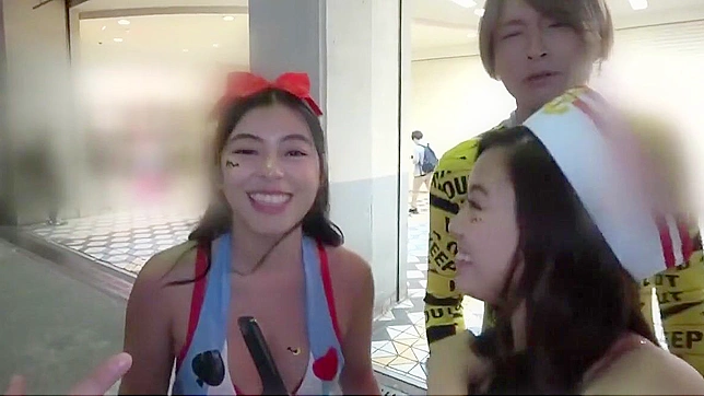Horny Japanese Cosplayer Takes Cock Hard at Halloween Bash