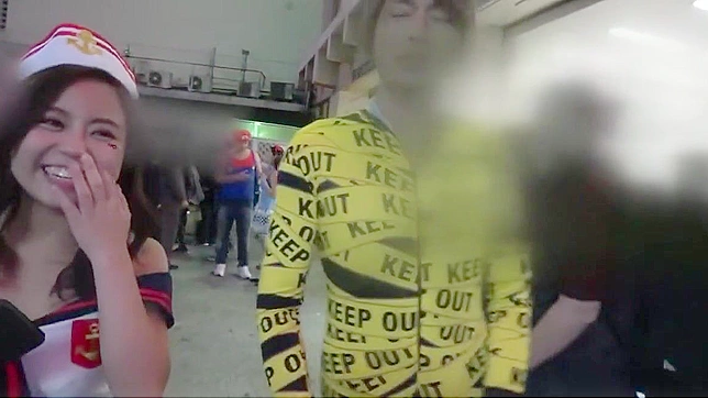 Horny Japanese Cosplayer Takes Cock Hard at Halloween Bash