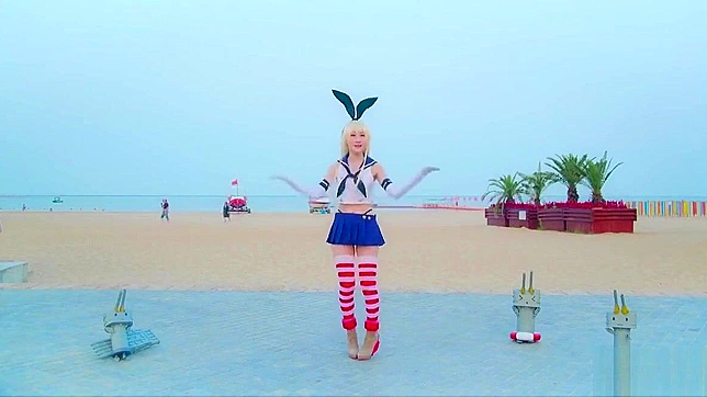 Shimakaze Cosplayer Rocks Out While Getting Fucked Hardly