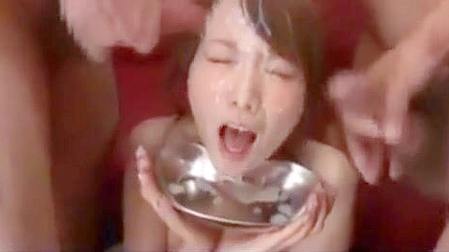 Stunning Japanese Girl 18+ Squirts Amidst a Hot Bukkake Session