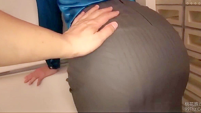 Seductive JAV Queen Rocks Blue Satin for Hot Blowjob Bliss