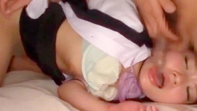 Hot Japanese Babe Takes Two Cocks Simultaneously