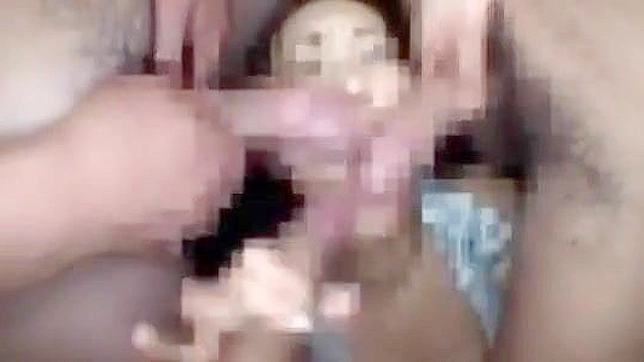 Hungry Brunette Gives Superb Blowjob Before Bukkake Feast