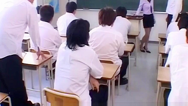 Cum-Splattered Jav Teacher Gets Rough Pleasure from Students