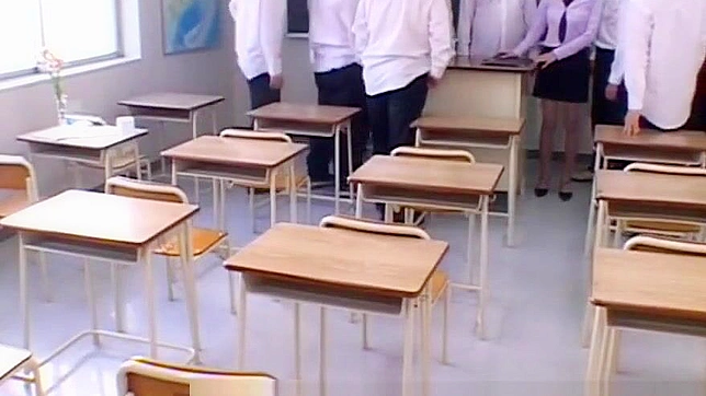 Cum-Splattered Jav Teacher Gets Rough Pleasure from Students