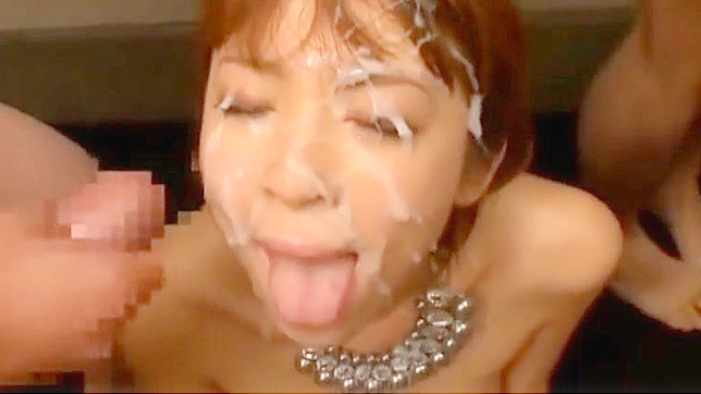 Sultry Japanese Goddess Squirts Wildly Under Hot Bukkake Shower