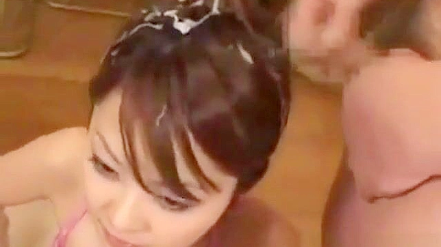 Seductive Japan Slut Takes Bukkake Load With Passionate Desire