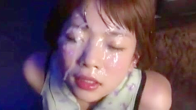 Asian Goddess Drenched in Semen during JAV Bukkake Bliss