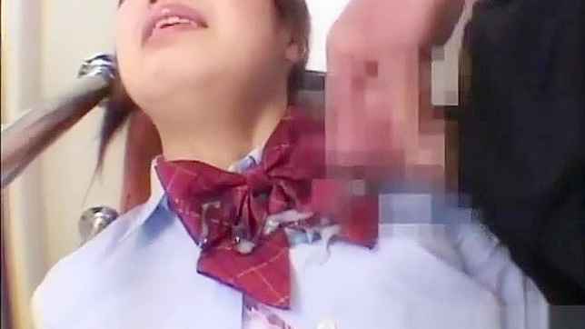 Naughty Schoolgirl 18+ Unleashes Lust in Steamy Bukkake Orgy